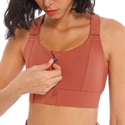 FlexFit Zipper Bra -  Adjustable Sports Bra