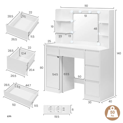 WOLTU White Dressing Table