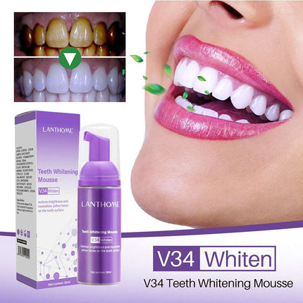 50ml Teeth Whitening Mousse Deep Cleaning Cigarette Stains Repair Bright Neutralizes Yellow Tones Dental Plaque Fresh Breath