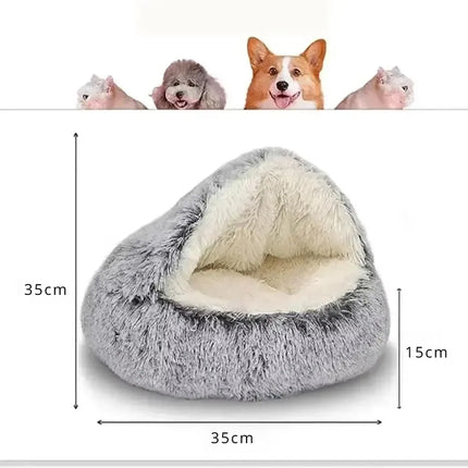 Cozy Anti Stress Cat Enclosure: Plush Round Sleep Bag for Ultimate Feline Comfort