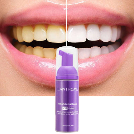 50ml Teeth Whitening Mousse Deep Cleaning Cigarette Stains Repair Bright Neutralizes Yellow Tones Dental Plaque Fresh Breath