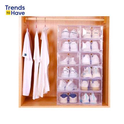 The Stor-Ease Foldable Plastic Shoe Organizer 6pcs/Set